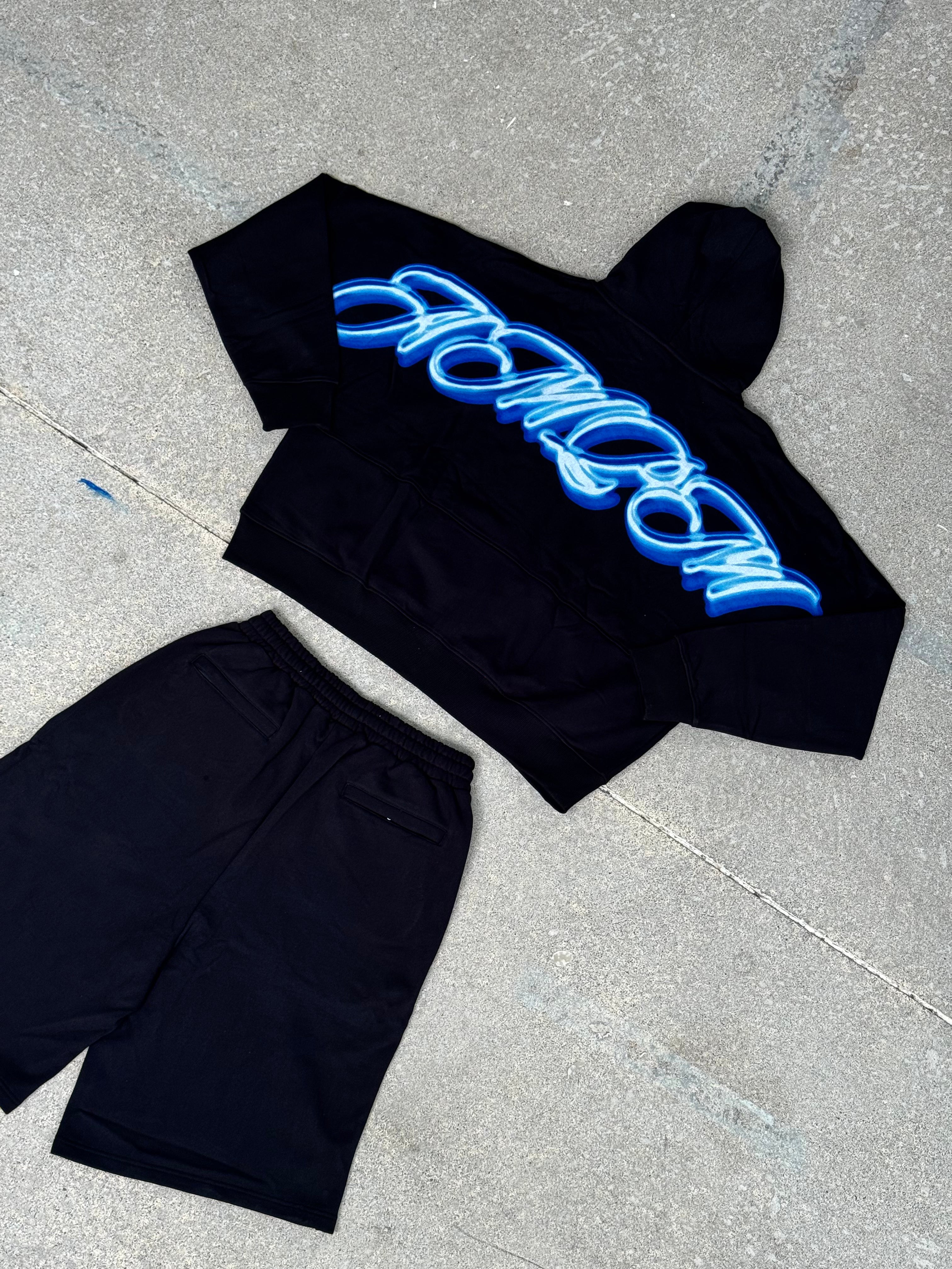 BLUE / AIRBRUSH HOODIE
