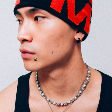 LOGO BEANIE - BLACK/RED